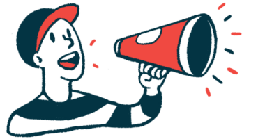 Illustration of person with megaphone cone.