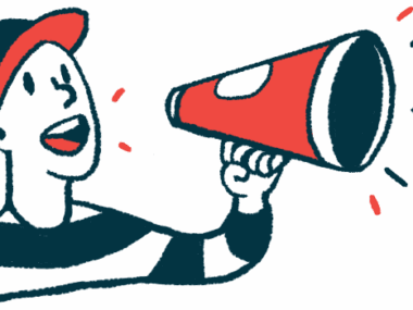 Illustration of person with megaphone cone.