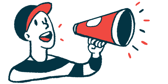 Illustration of person with megaphone cone.