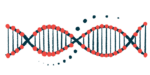 A DNA strand is illustrated.