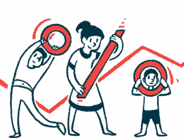 An illustration for a percent finding, with three people shown holding the three parts of a percent sign.