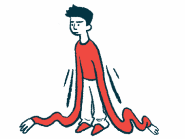 A person long, stretched-out arms suggest fatigue in this illustration.