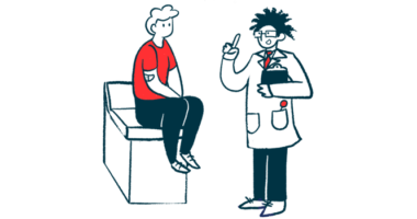 Illustration of doctor talking to a patient.