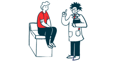 Illustration of doctor talking to a patient.