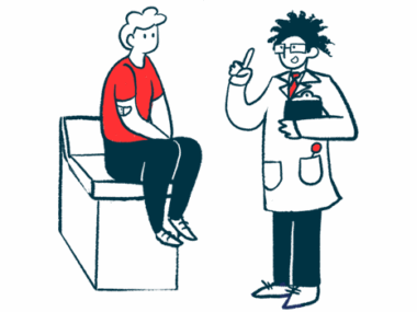 Illustration of doctor talking to a patient.
